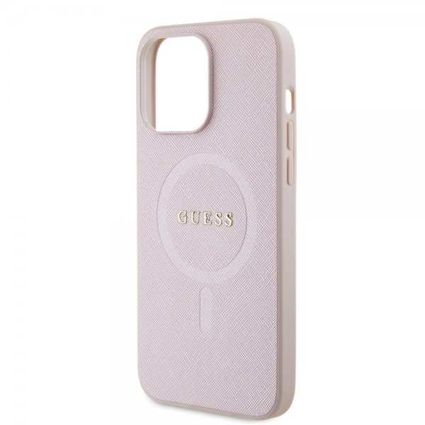 Guess iPhone 15 Pro Max Deksel Saffiano MagSafe Rosa