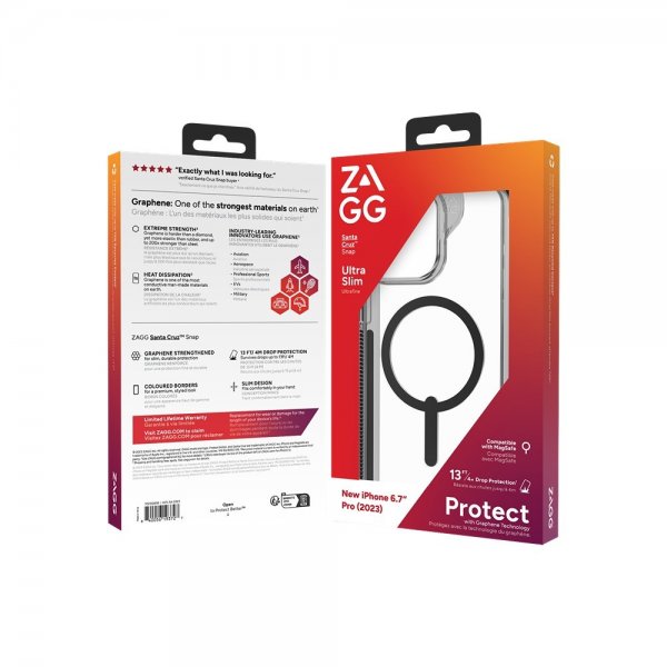Zagg iPhone 15 Pro Max Deksel Santa Cruz Snap Svart