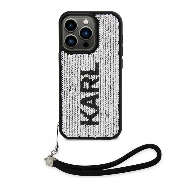 Karl Lagerfeld iPhone 15 Pro Max Deksel Sequin Svart