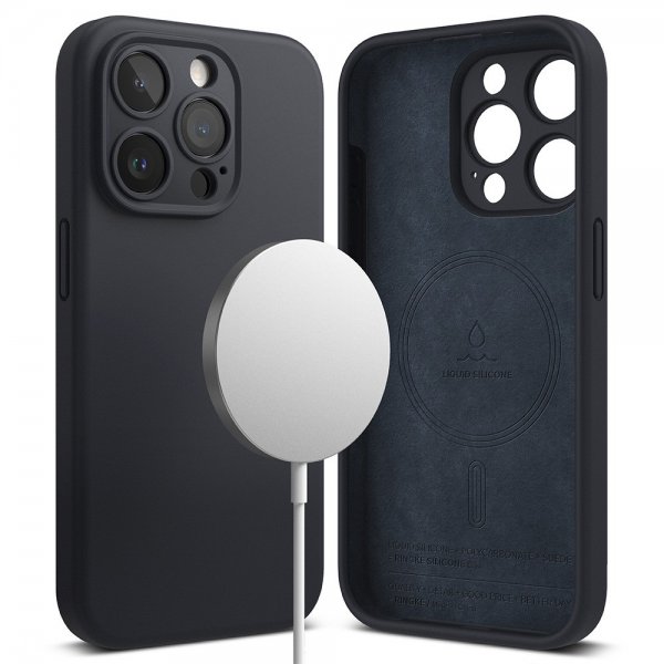 Ringke iPhone 15 Pro Max Deksel Silicone Magnetic Deep Blue