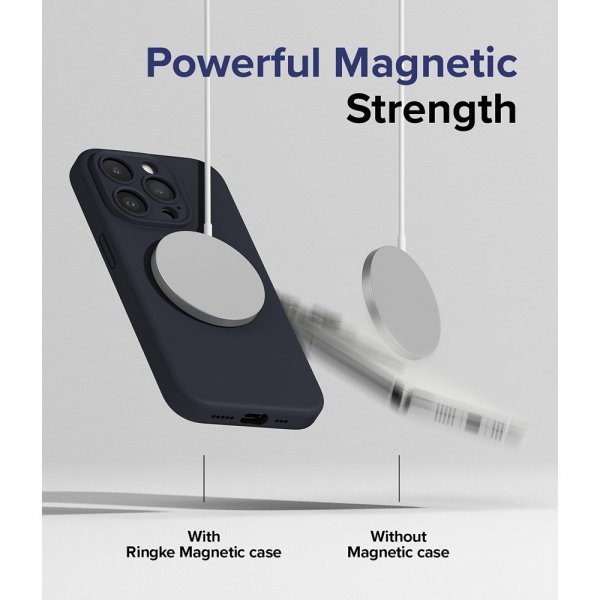 Ringke iPhone 15 Pro Max Deksel Silicone Magnetic Deep Blue