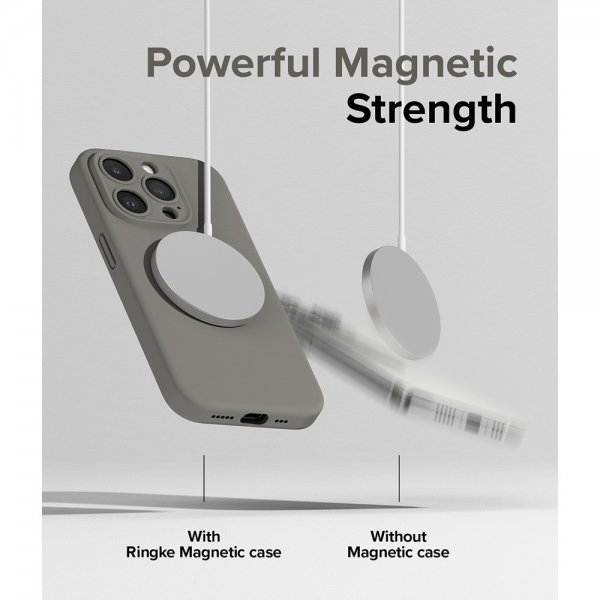 Ringke iPhone 15 Pro Max Deksel Silicone Magnetic Grå