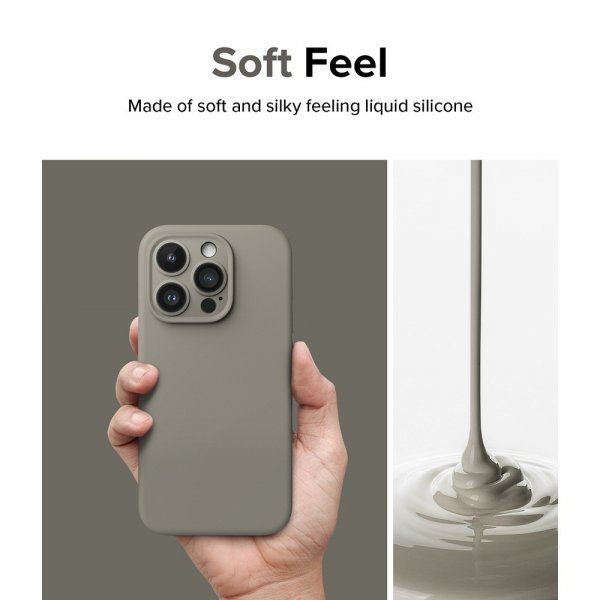 Ringke iPhone 15 Pro Max Deksel Silicone Magnetic Grå