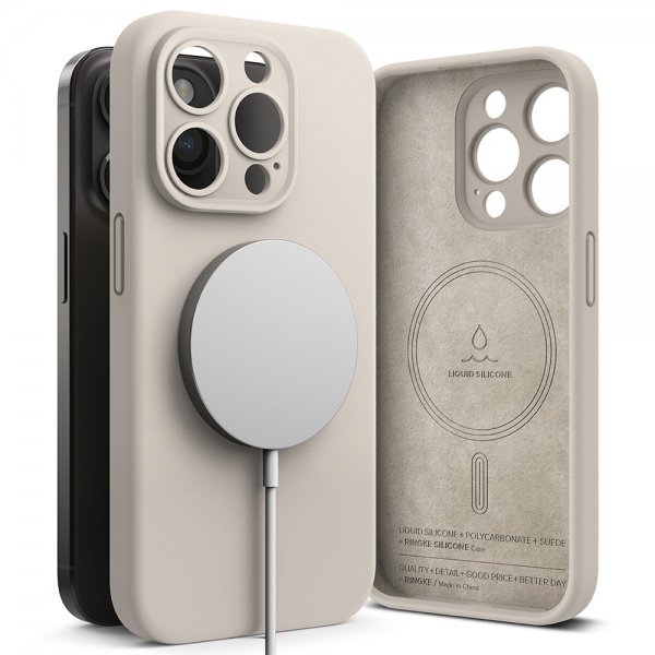 Ringke iPhone 15 Pro Max Deksel Silicone Magnetic Stone
