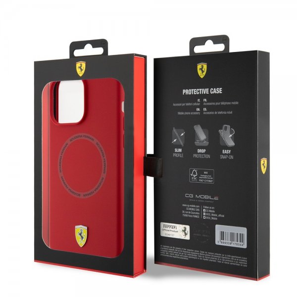 Ferrari iPhone 15 Pro Max Deksel Silicone MagSafe Rød