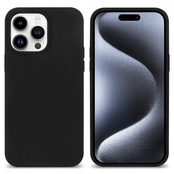iPhone 15 Pro Max Deksel Silikon Svart