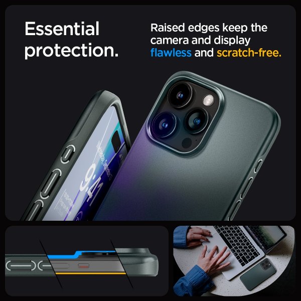 Spigen iPhone 15 Pro Max Deksel Thin Fit Abyss Green