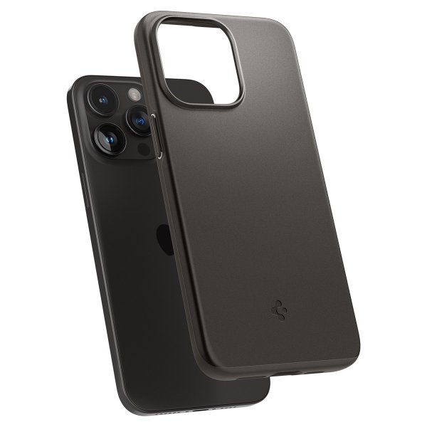 Spigen iPhone 15 Pro Max Deksel Thin Fit Gunmetal