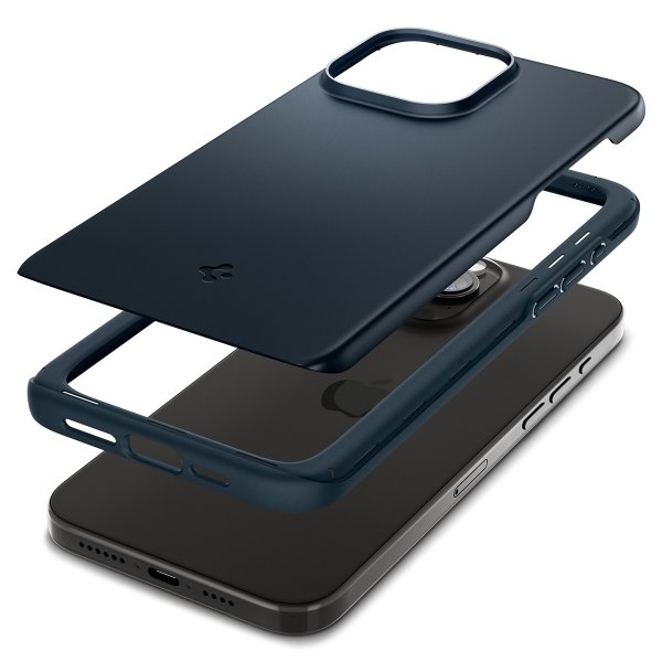 Spigen iPhone 15 Pro Max Deksel Thin Fit Metal Slate