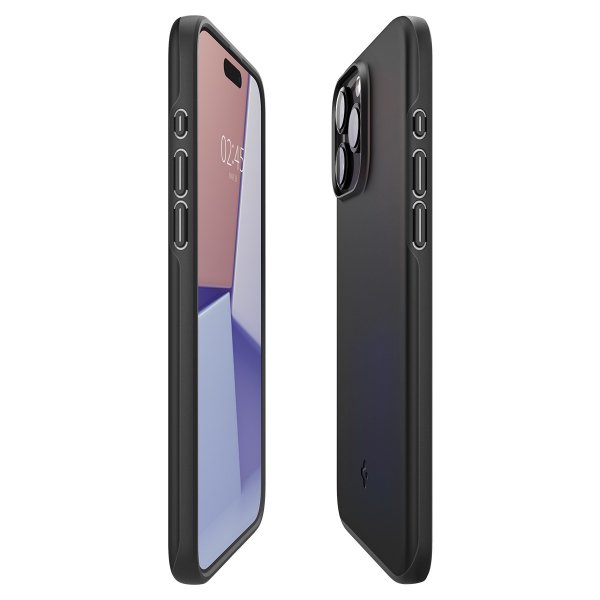 Spigen iPhone 15 Pro Max Deksel Thin Fit Svart