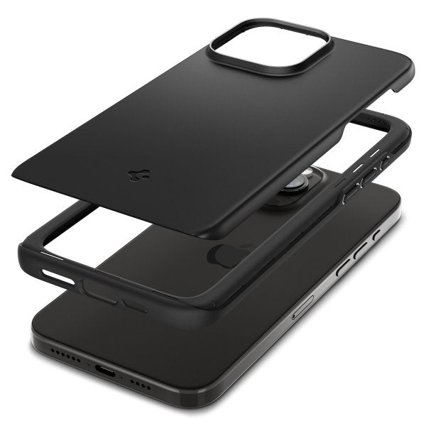 Spigen iPhone 15 Pro Max Deksel Thin Fit Svart