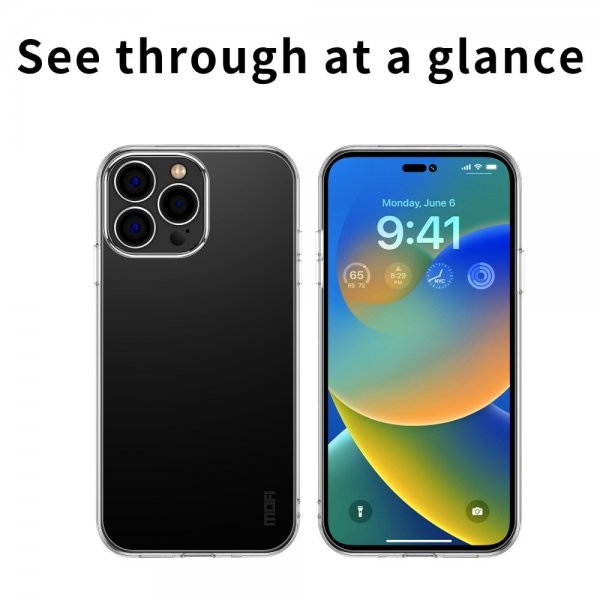 Mofi iPhone 15 Pro Max Deksel Transparent TPU Klar