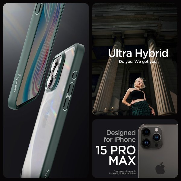 Spigen iPhone 15 Pro Max Deksel Ultra Hybrid Abyss Green