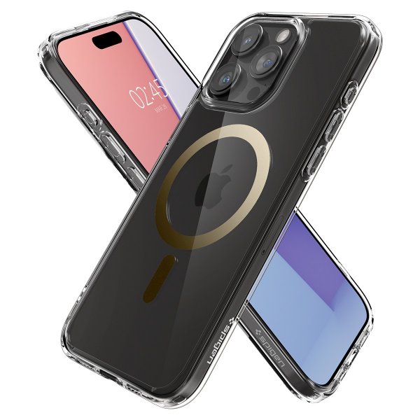 Spigen iPhone 15 Pro Max Deksel Ultra Hybrid MagFit Gull