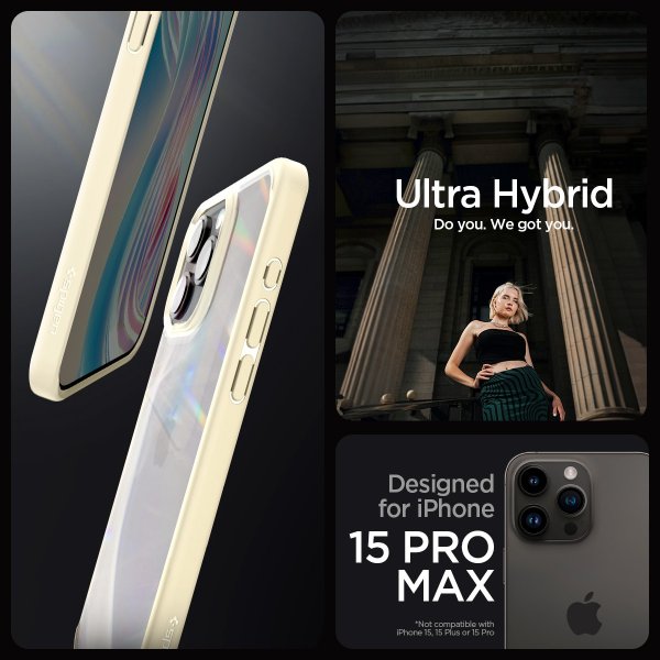 Spigen iPhone 15 Pro Max Deksel Ultra Hybrid Mute Beige