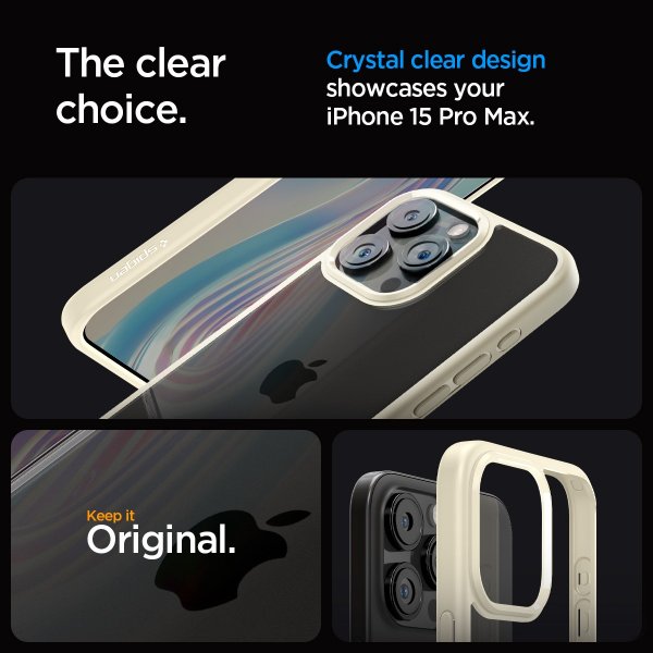 Spigen iPhone 15 Pro Max Deksel Ultra Hybrid Mute Beige