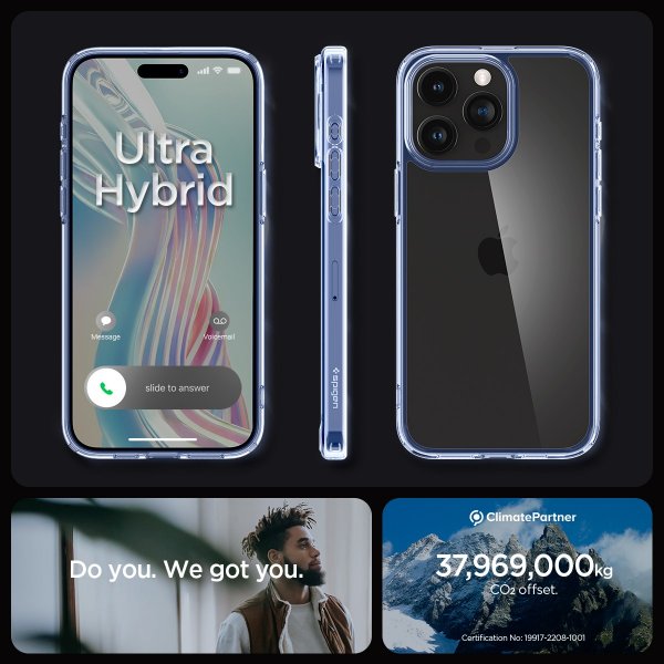 Spigen iPhone 15 Pro Max Deksel Ultra Hybrid Sky Crystal