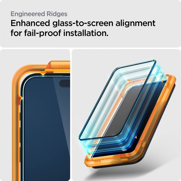 Spigen iPhone 15 Pro Max Skjermbeskytter GLAS.tR ALIGNmaster 2-pakning