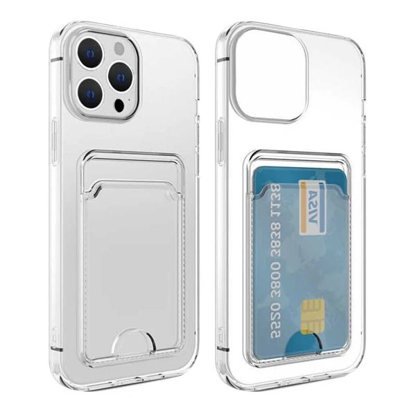 iPhone 15 Pro Max Deksel Kortholder Støtsikker Transparent