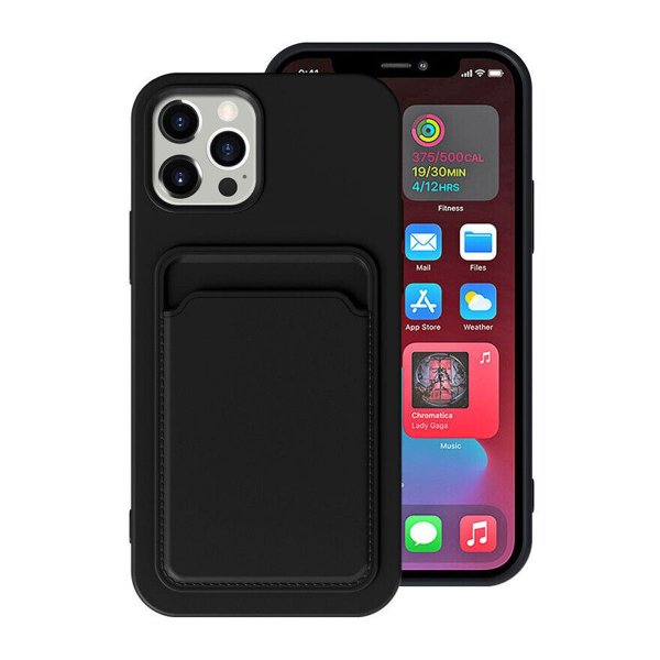 iPhone 15 Pro Deksel Kortholder Svart