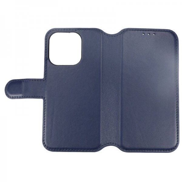 Rvelon iPhone 15 Pro Etui Ekte Skinn Blå
