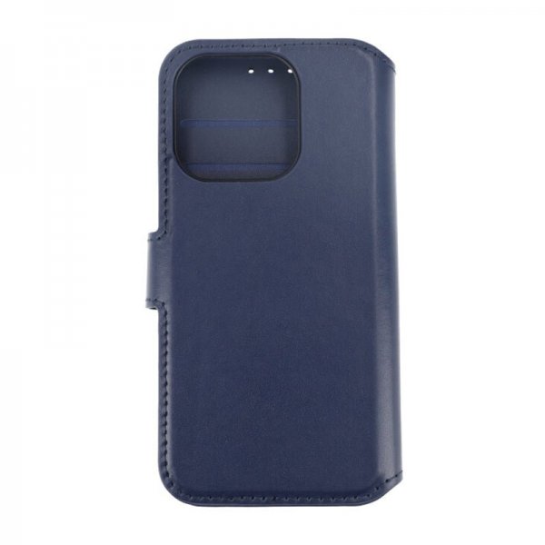 Rvelon iPhone 15 Pro Etui Ekte Skinn Blå