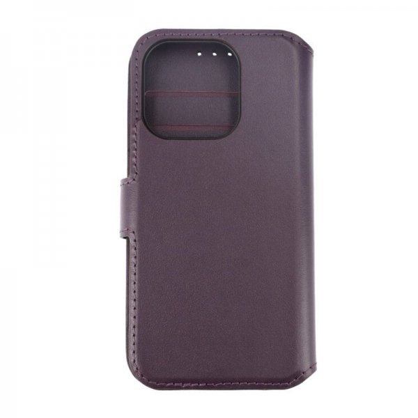 Rvelon iPhone 15 Pro Etui Ekte Skinn Lilla