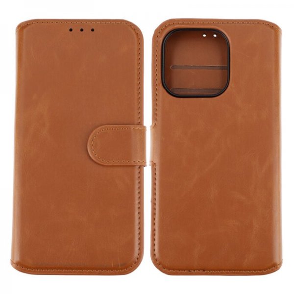 Rvelon iPhone 15 Pro Etui Detachable Wallet Case Brun