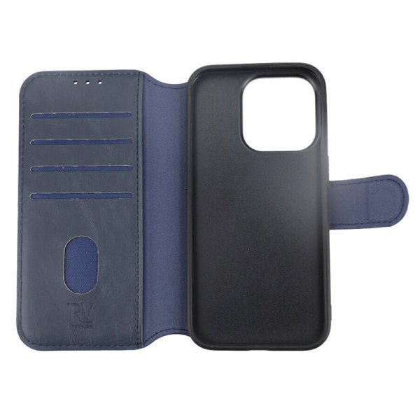 Rvelon iPhone 15 Pro Etui 4 Kortlomme MagSafe Blå
