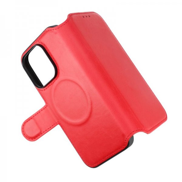 Rvelon iPhone 15 Pro Etui 4 Kortlomme MagSafe Rød