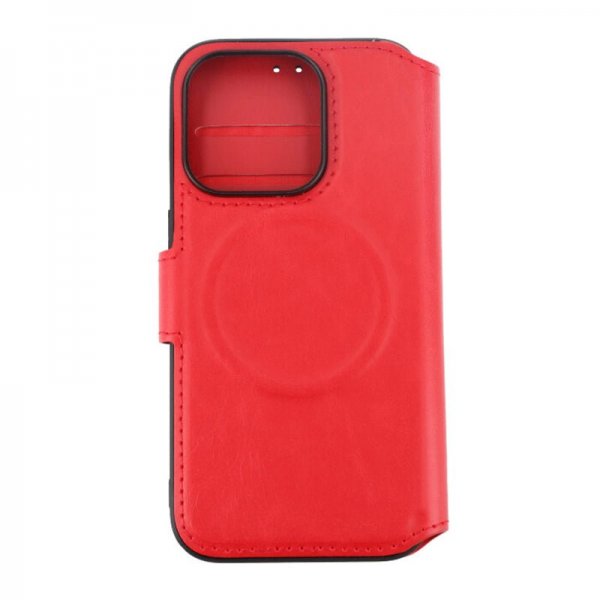 Rvelon iPhone 15 Pro Etui 4 Kortlomme MagSafe Rød