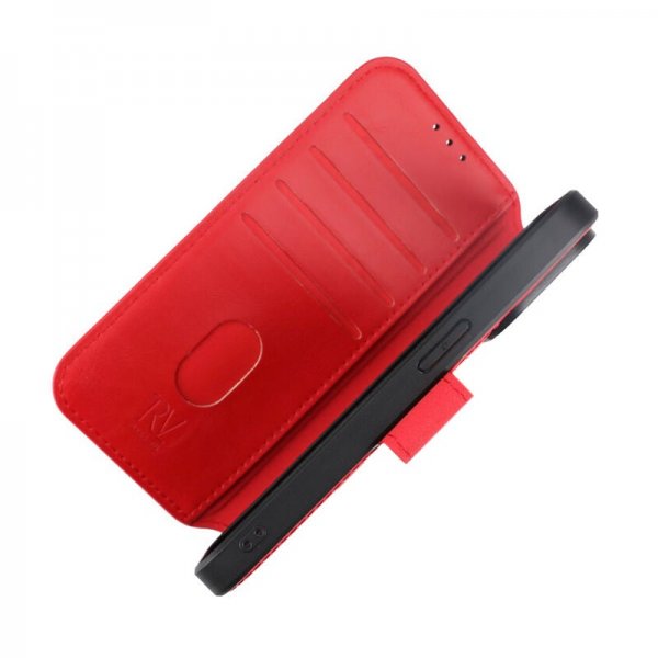 Rvelon iPhone 15 Pro Etui 4 Kortlomme MagSafe Rød