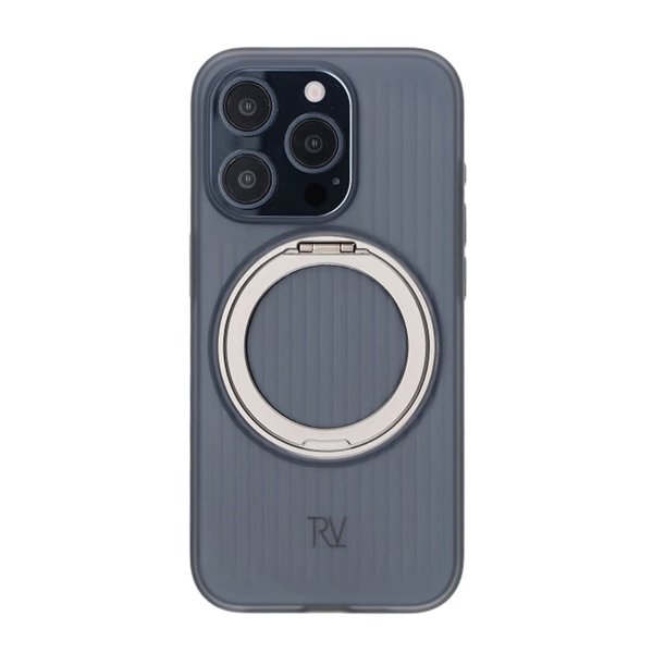 Rvelon iPhone 15 Pro Deksel Roterbart Stativ Grå