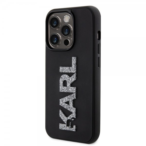 Karl Lagerfeld iPhone 15 Pro Deksel 3D Rubber Karl Svart