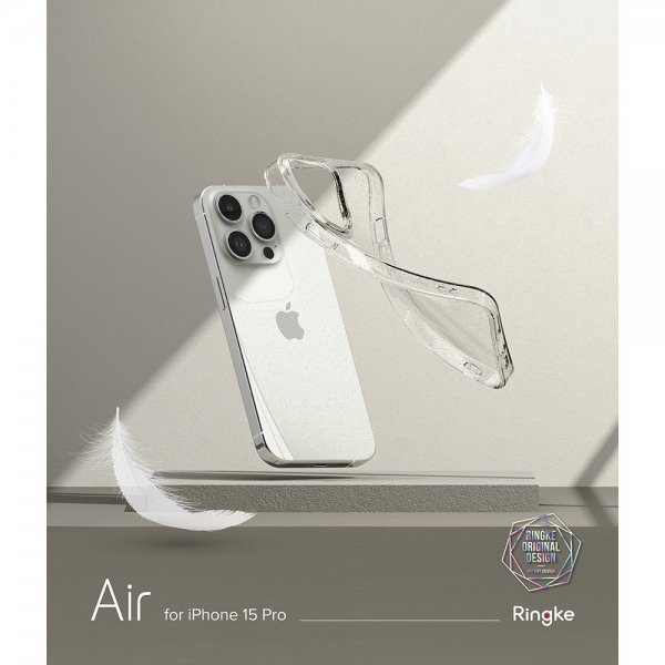 Ringke iPhone 15 Pro Deksel Air Glitter Clear