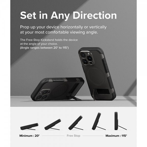 Ringke iPhone 15 Pro Deksel Alles MagSafe Gun Metal
