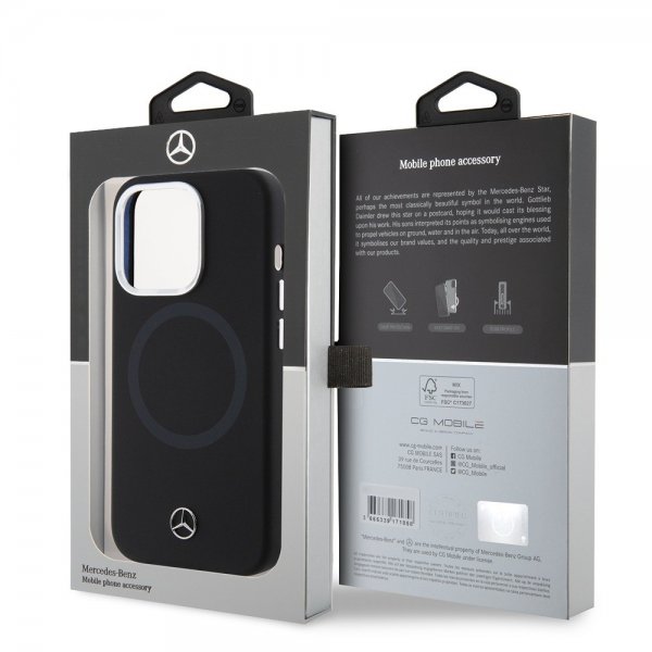 Mercedes Benz iPhone 15 Pro Deksel Bicolor MagSafe Svart