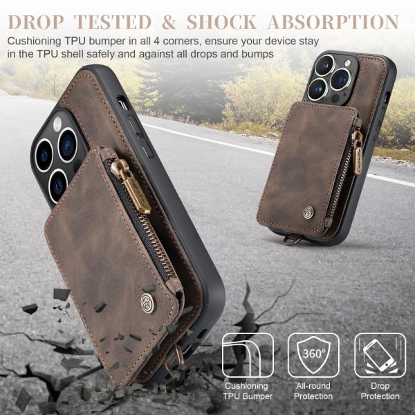 CaseMe iPhone 15 Pro Deksel C20 Series Kaffe
