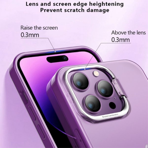 X-Level iPhone 15 Pro Deksel Camera Frame Kickstand Lilla