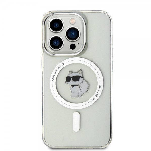 Karl Lagerfeld iPhone 15 Pro Deksel Choupette MagSafe Transparent