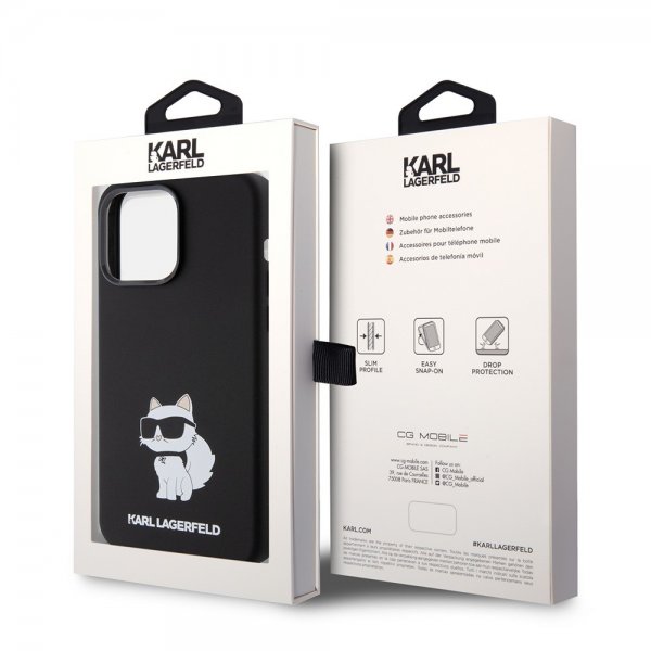 Karl Lagerfeld iPhone 15 Pro Deksel Choupette NFT Svart