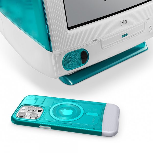 Spigen iPhone 15 Pro Deksel Classic C1 MagFit Bondi Blue
