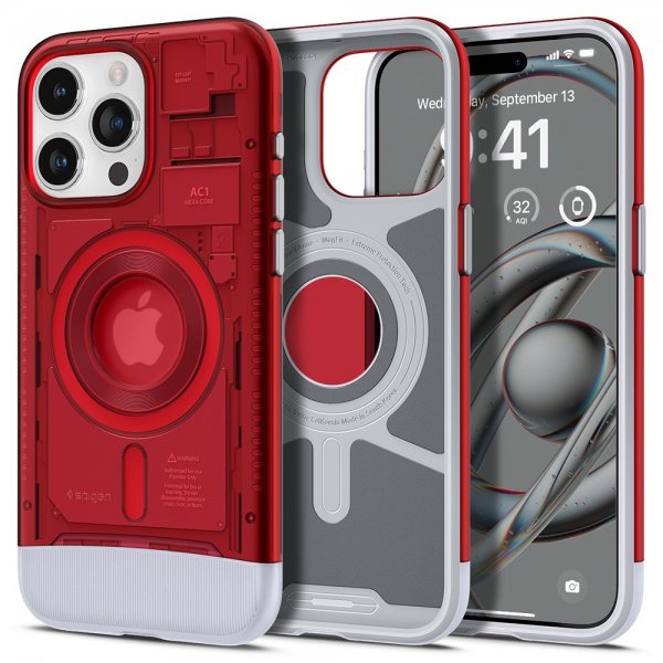 Spigen iPhone 15 Pro Deksel Classic C1 MagFit Ruby