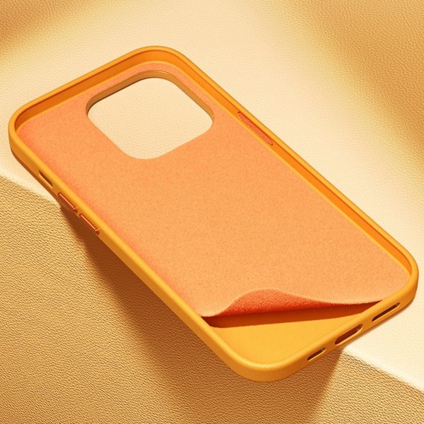 Baseus iPhone 15 Pro Deksel Fauxther Series Svart