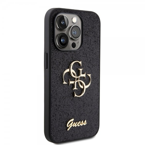 Guess iPhone 15 Pro Deksel Fixed Glitter Svart