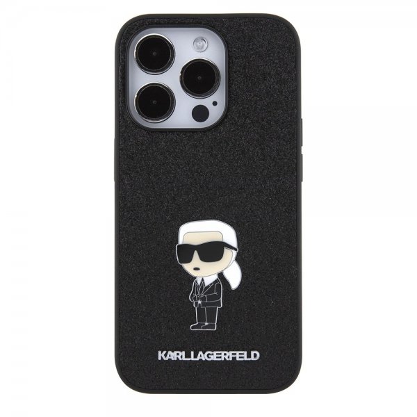 Karl Lagerfeld iPhone 15 Pro Deksel Fixed Glitter Svart
