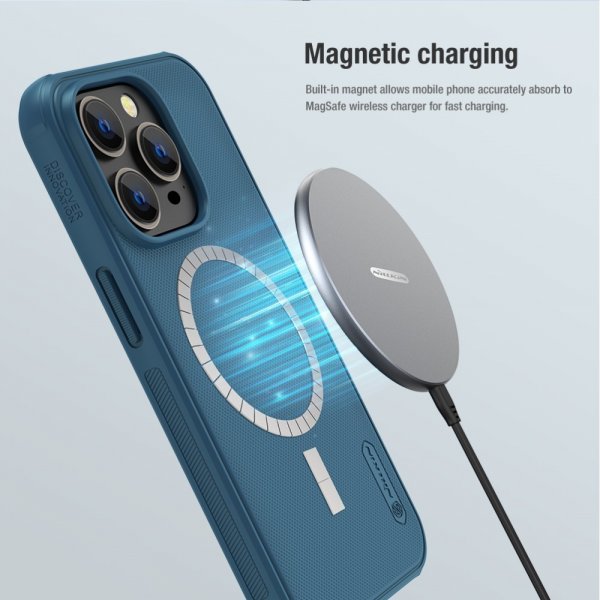 Nillkin iPhone 15 Pro Deksel Frosted Shield Pro MagSafe Svart