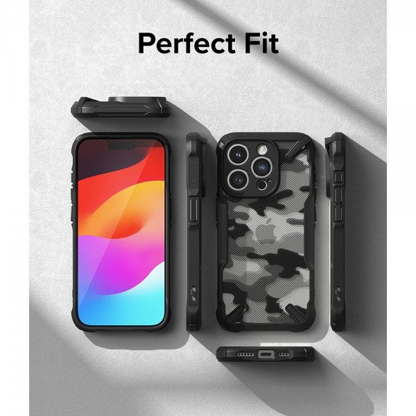 Ringke iPhone 15 Pro Deksel Fusion X Design Camo Black