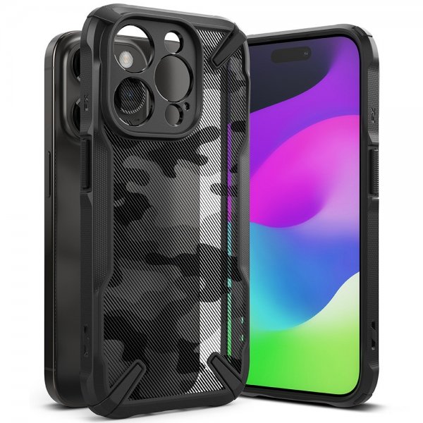 Ringke iPhone 15 Pro Deksel Fusion X Design Camo Black