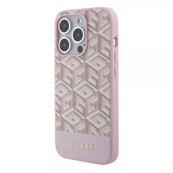 Guess iPhone 15 Pro Deksel G Cube MagSafe Rosa